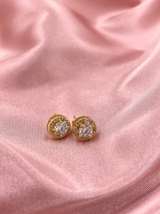 Aretes Halo Dorados