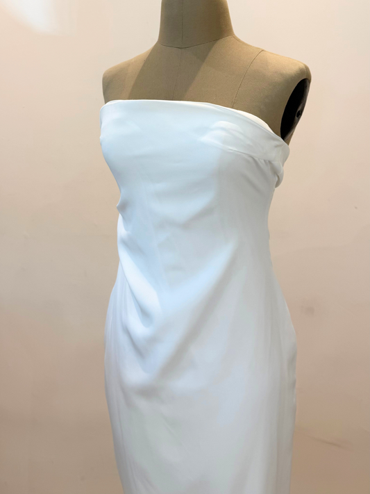 Vestido Midi Strapless Blanco