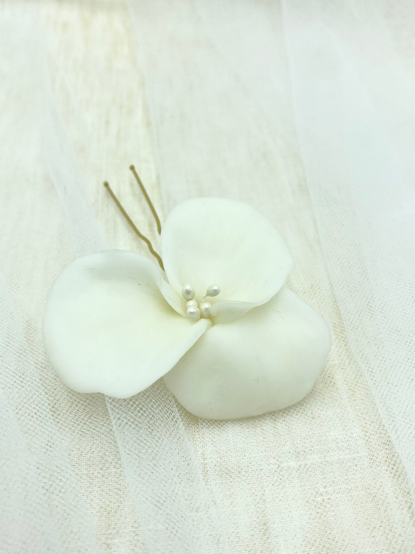 Hair pin flor ivory