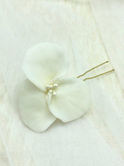 Hair pin flor ivory