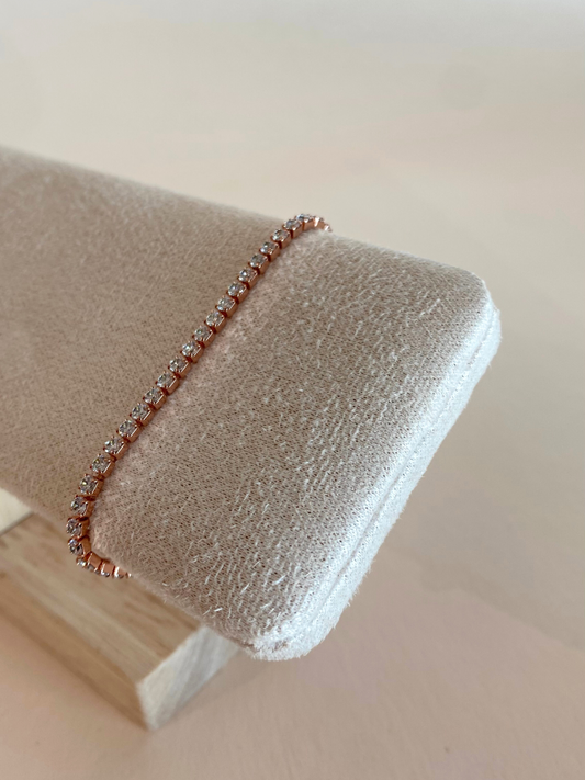 Pulsera Tenis Rose Gold Broche